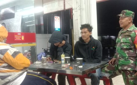 Upaya Jaga Kamtibmas ,Anggota Koramil 01 Banjarnegara Laksanakan Patroli Malam.