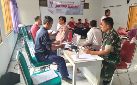 Danramil 09/Susukan Beserta Forkompincam Melaksanakan Donor Darah-