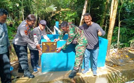 Danramil 12/Sigaluh kapten inf Bahrul Alam melaksanakan Peresmian Prasasti Bak Penampungan Air Dan Irigasi Pipanisasi