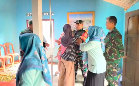 Danramil Dampingi Petugas Berikan Layanan Posyandu Demi Wujudkan Balita Sehat