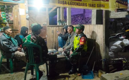 Babinsa Koramil 18 Pagentan melaksanakan Patroli Malam Guna meningkatkan keamanan di wilayah