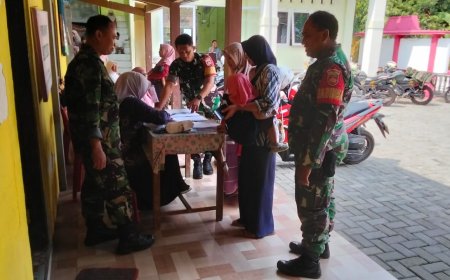 Babinsa Dampingi Pelayanan Posyandu di Wilayah Binaan