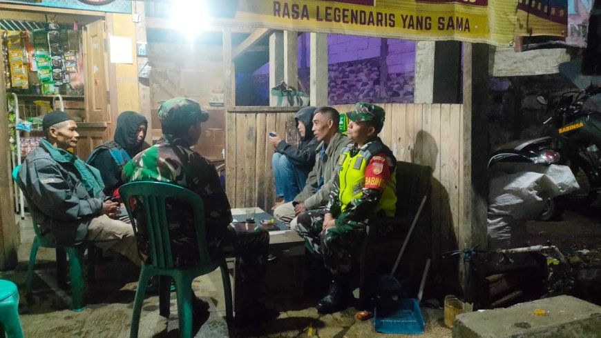 Babinsa Koramil 18 Pagentan melaksanakan Patroli Malam Guna meningkatkan keamanan di wilayah