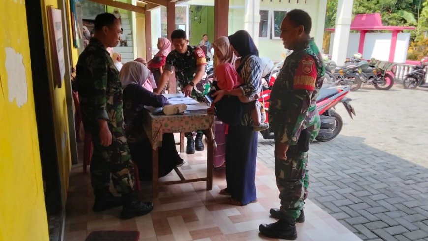 Babinsa Dampingi Pelayanan Posyandu di Wilayah Binaan